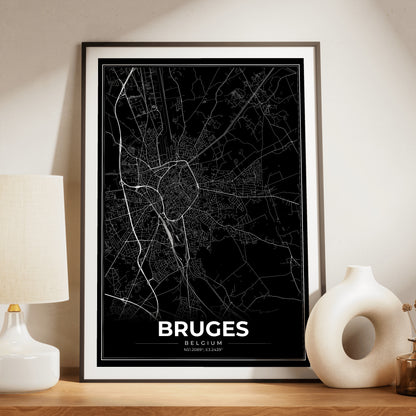 Bruges Modern Map Poster