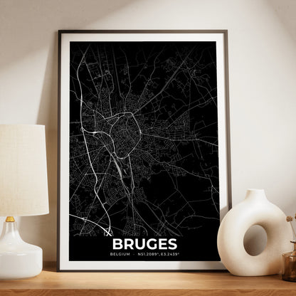 Bruges Elegant Map Poster