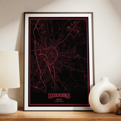 Bruges Phosphor Map Poster - System Alert