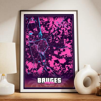 Bruges GTA Map Poster