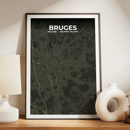 Bruges Sable Map Poster