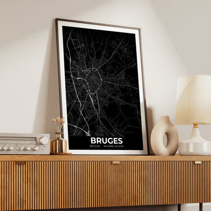 Bruges Elegant Map Poster