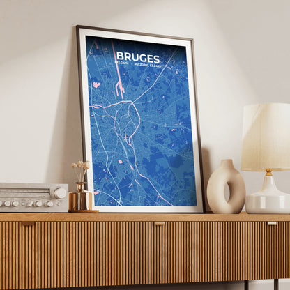 Bruges Candy Map Poster