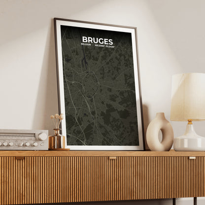 Bruges Sable Map Poster