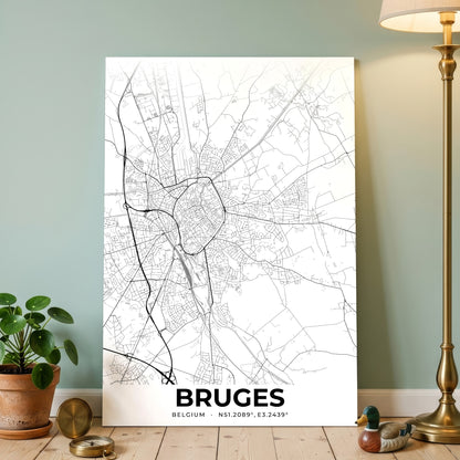 Bruges Elegant Map Poster