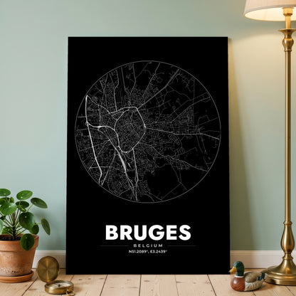 Bruges Spot Map Poster