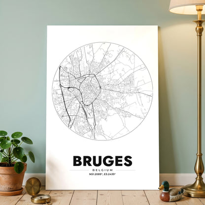 Bruges Spot Map Poster