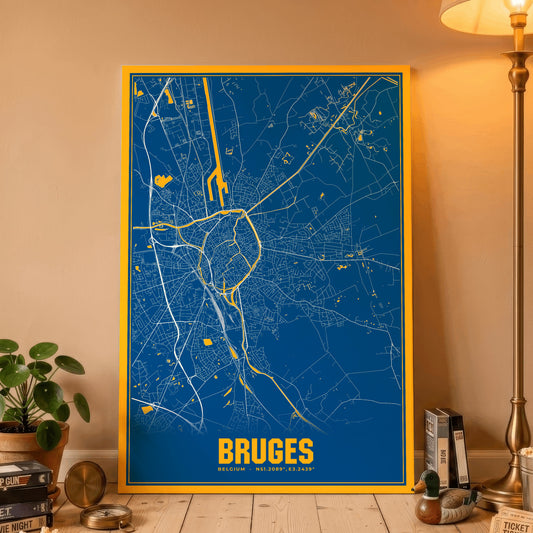 Bruges Blockbuster Map Poster