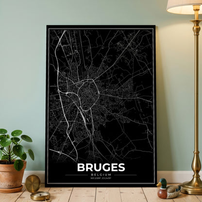 Bruges Modern Map Poster