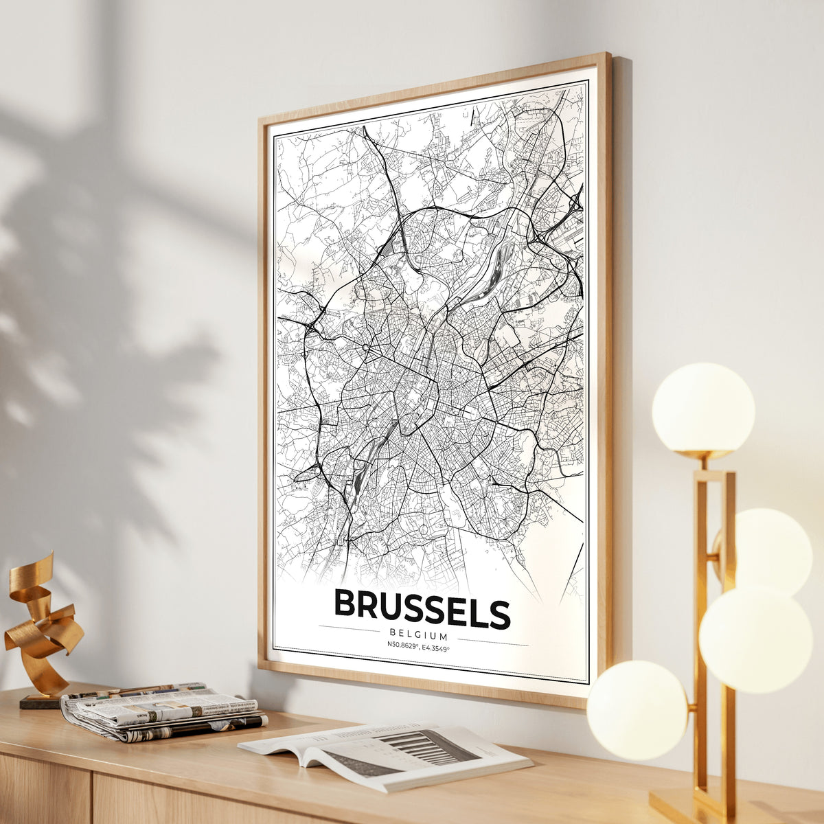 Brussels Modern Map Poster