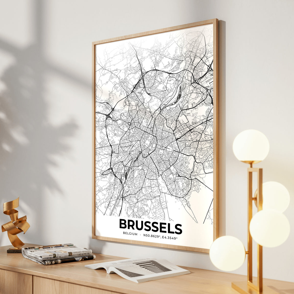 Brussels Elegant Map Poster