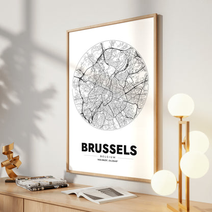 Brussels Spot Map Poster