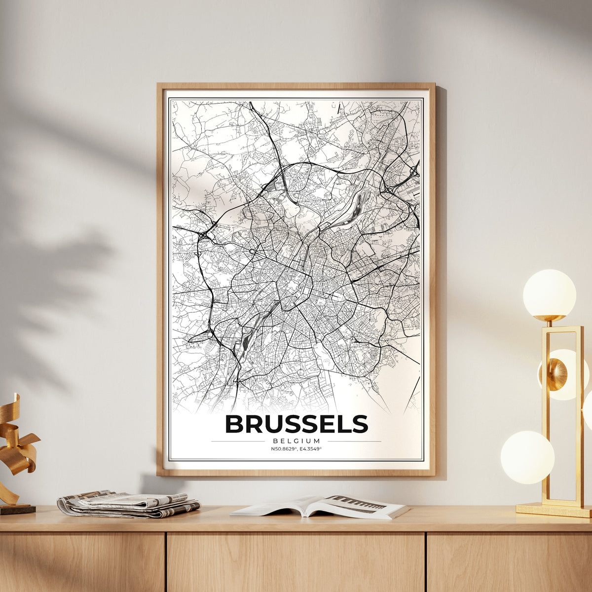 Brussels Modern Map Poster