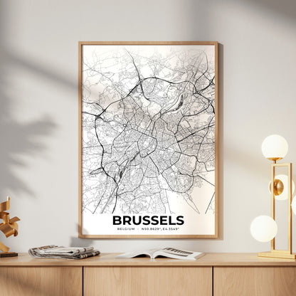 Brussels Elegant Map Poster
