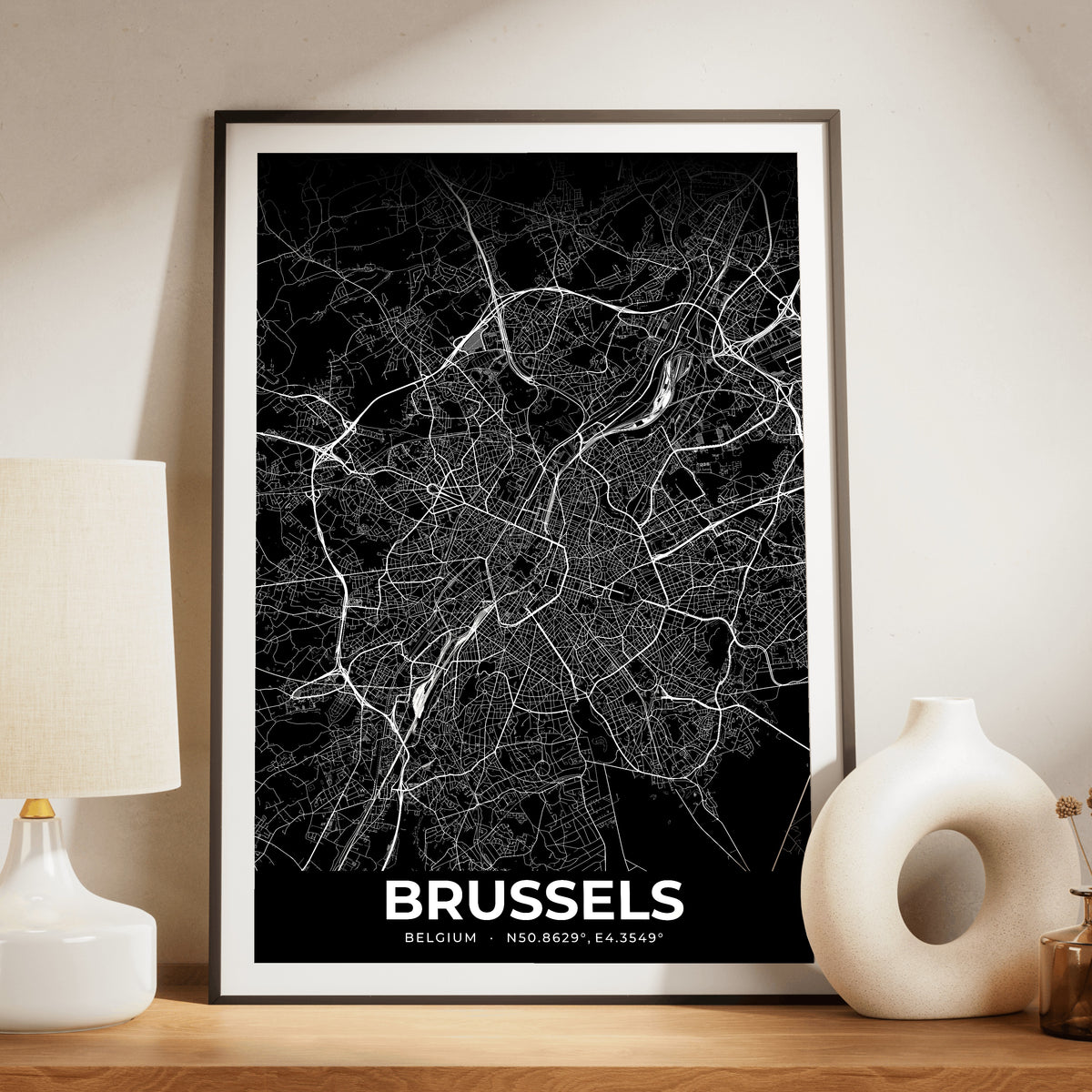 Brussels Elegant Map Poster