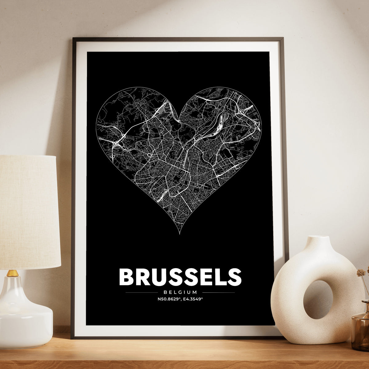 Brussels Heart Map Poster