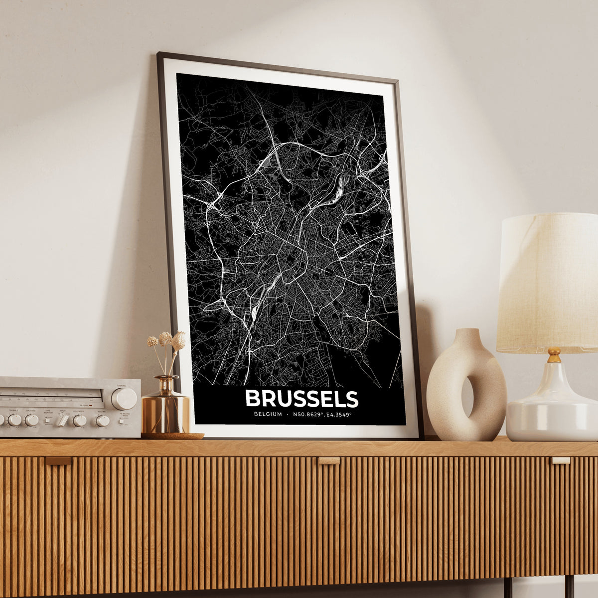 Brussels Elegant Map Poster