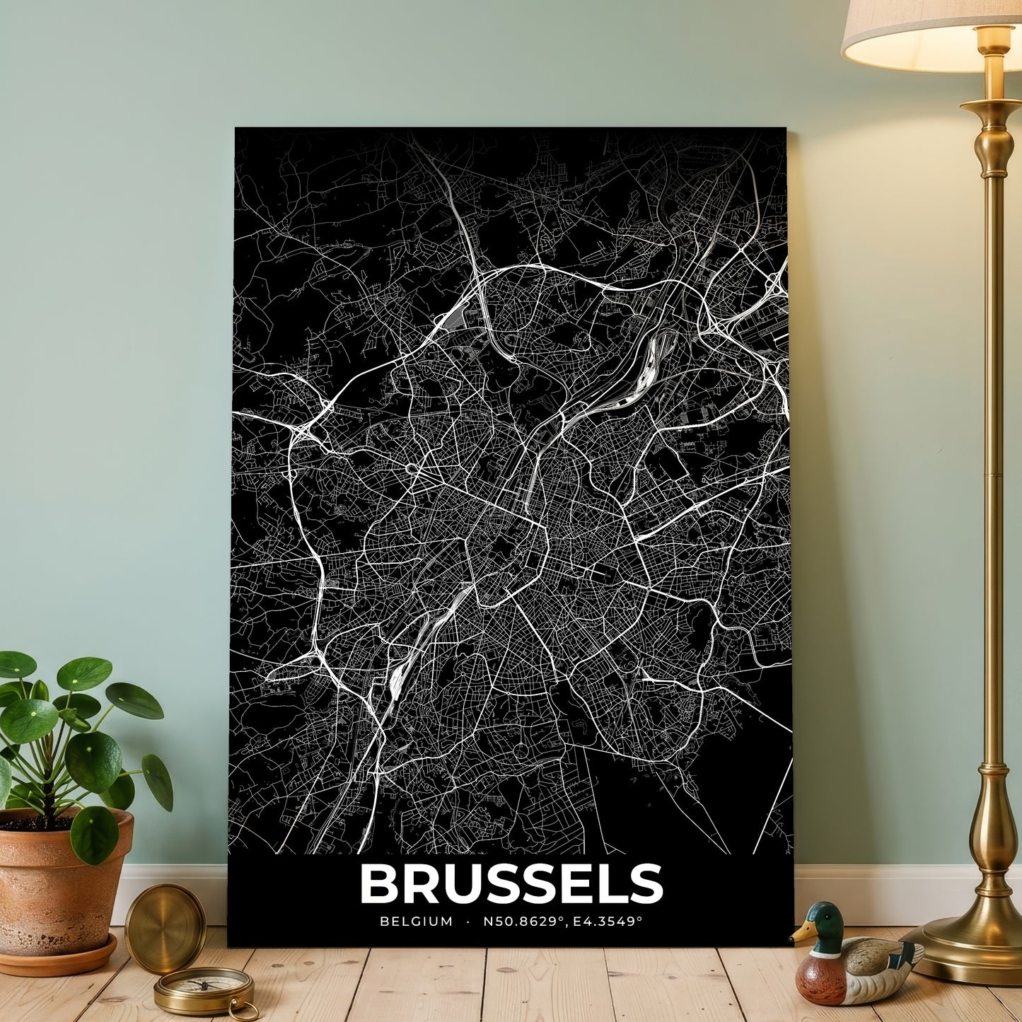 Brussels Elegant Map Poster