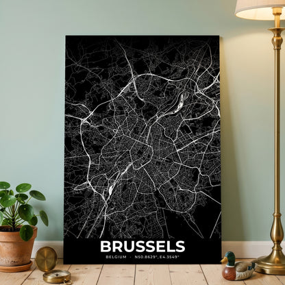 Brussels Elegant Map Poster