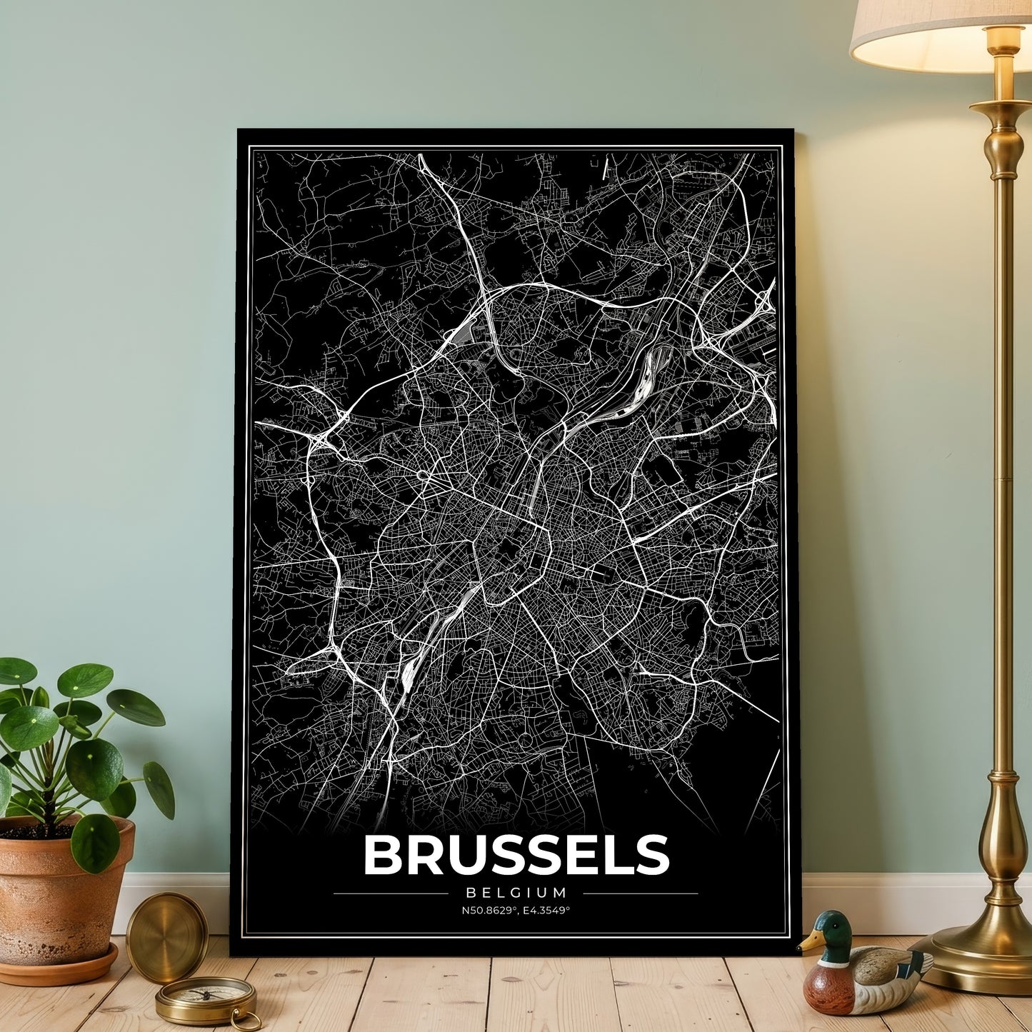 Brussels Modern Map Poster