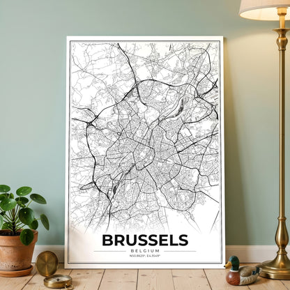 Brussels Modern Map Poster