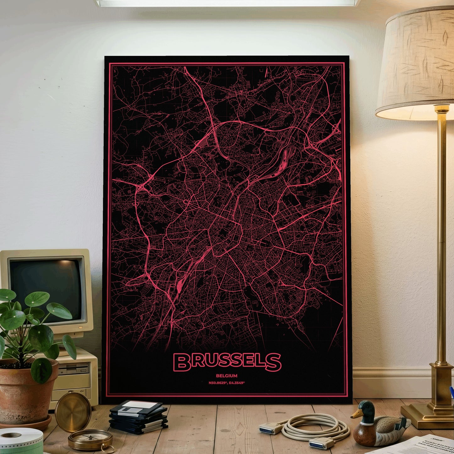 Brussels Phosphor Map Poster - System Alert