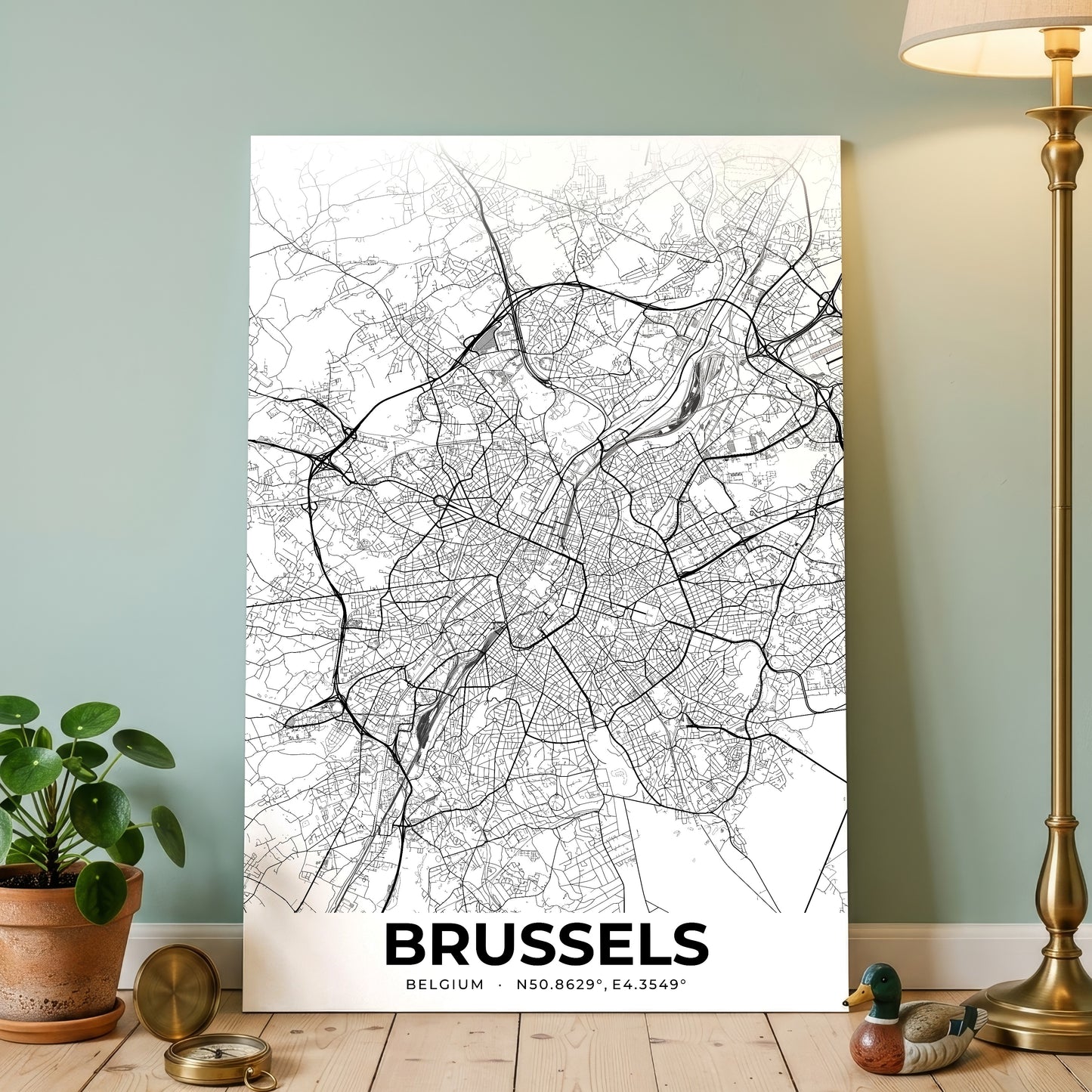 Brussels Elegant Map Poster