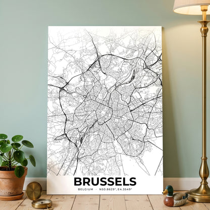 Brussels Elegant Map Poster
