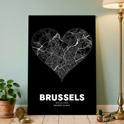 Brussels Heart Map Poster