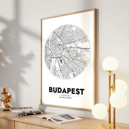Budapest Spot Map Poster