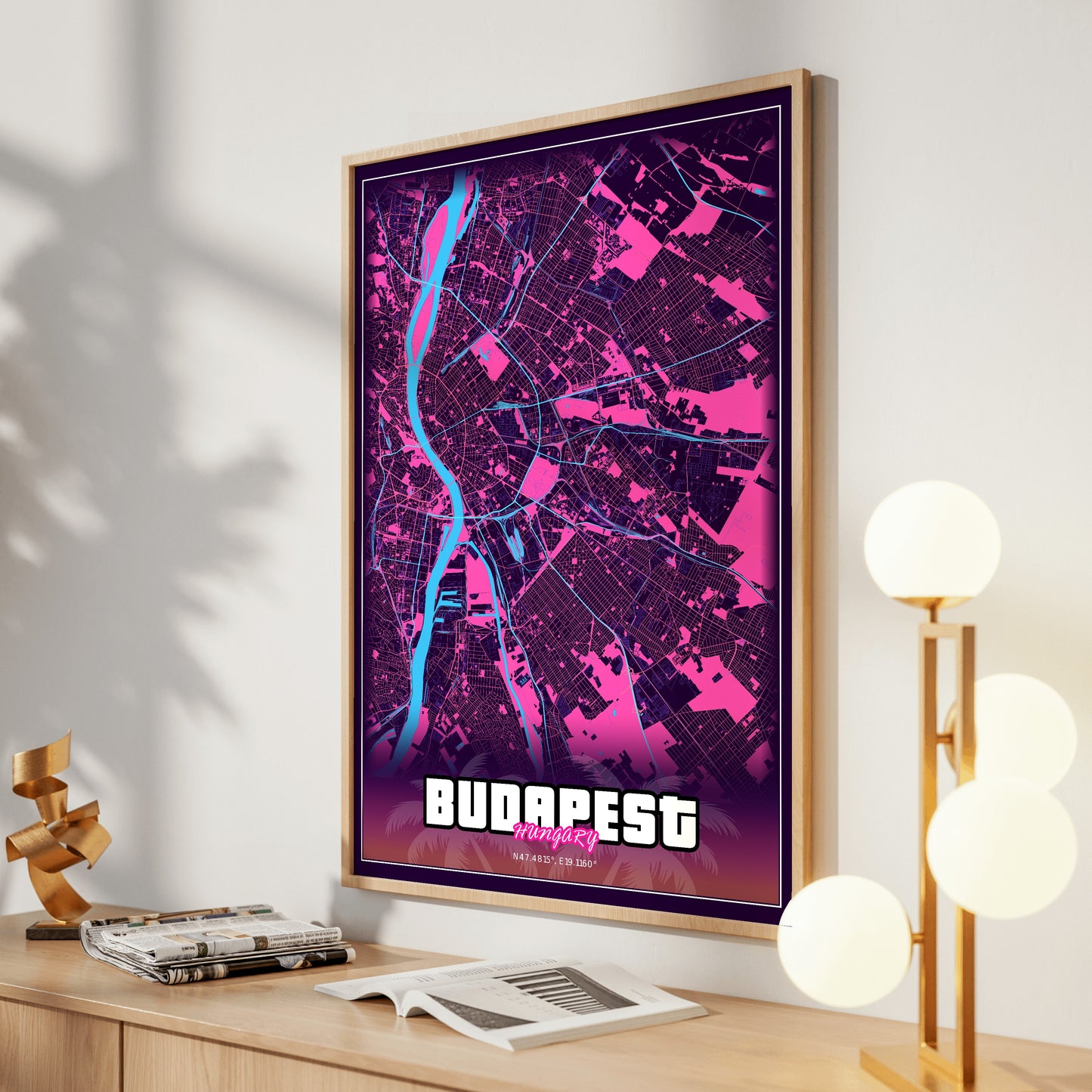 Budapest GTA Map Poster