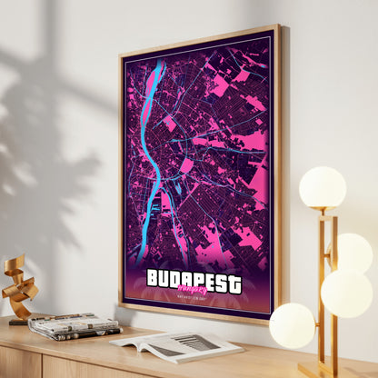 Budapest GTA Map Poster