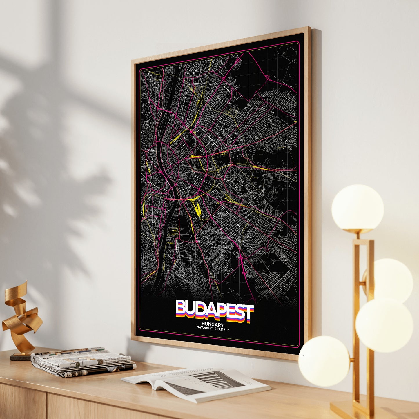 Budapest Retro Map Poster