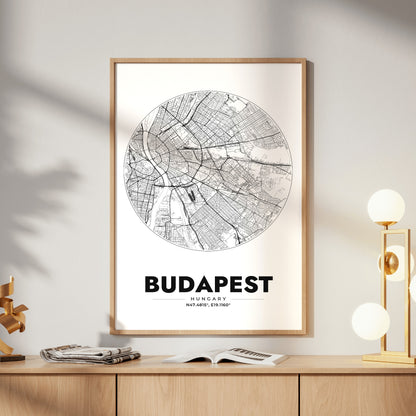 Budapest Spot Map Poster