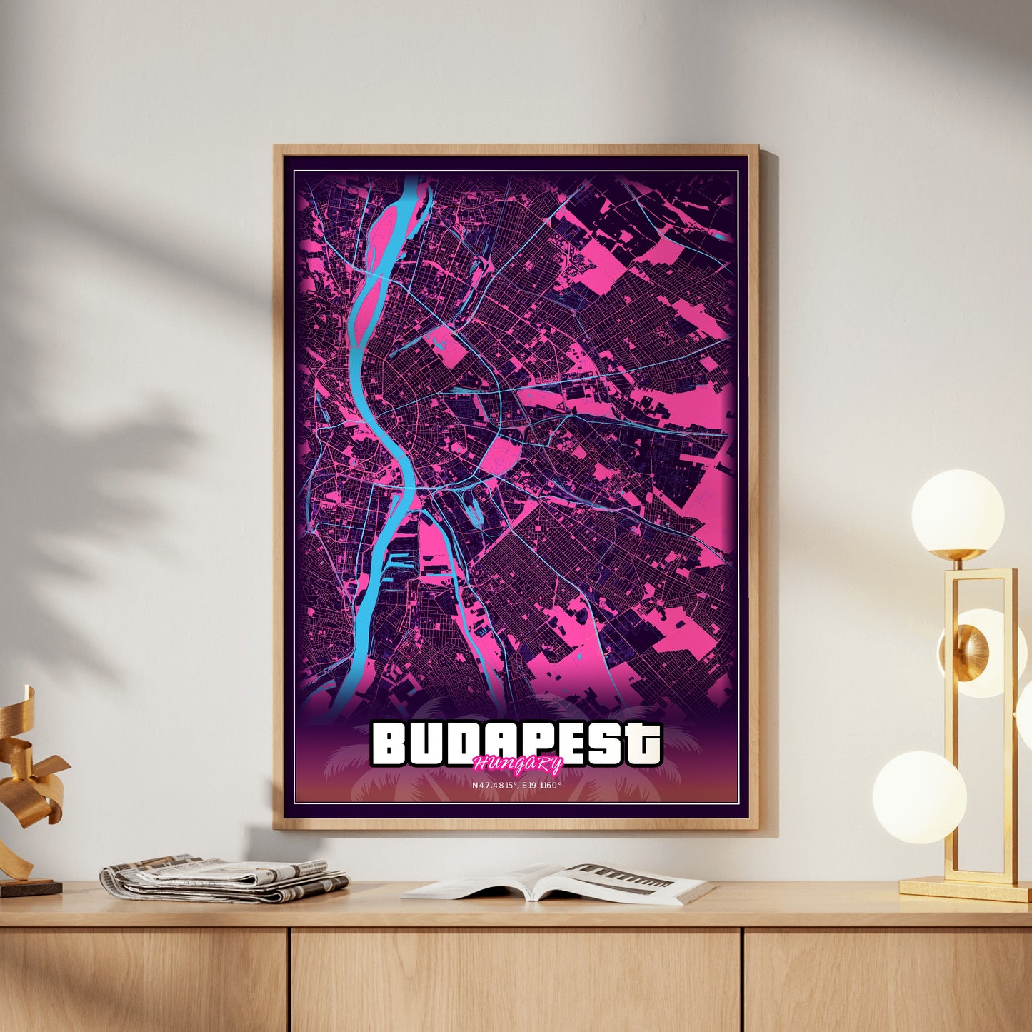 Budapest GTA Map Poster