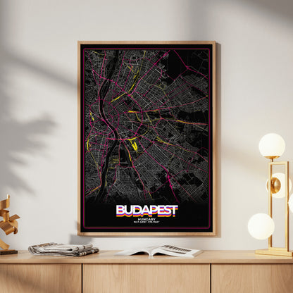 Budapest Retro Map Poster