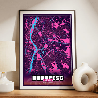 Budapest GTA Map Poster