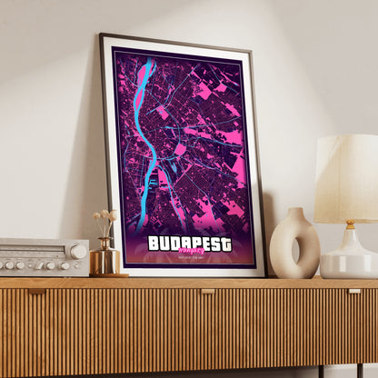 Budapest GTA Map Poster