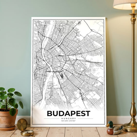 Budapest Modern Map Poster