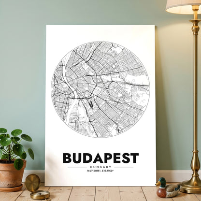 Budapest Spot Map Poster