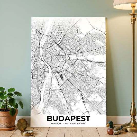Budapest Elegant Map Poster