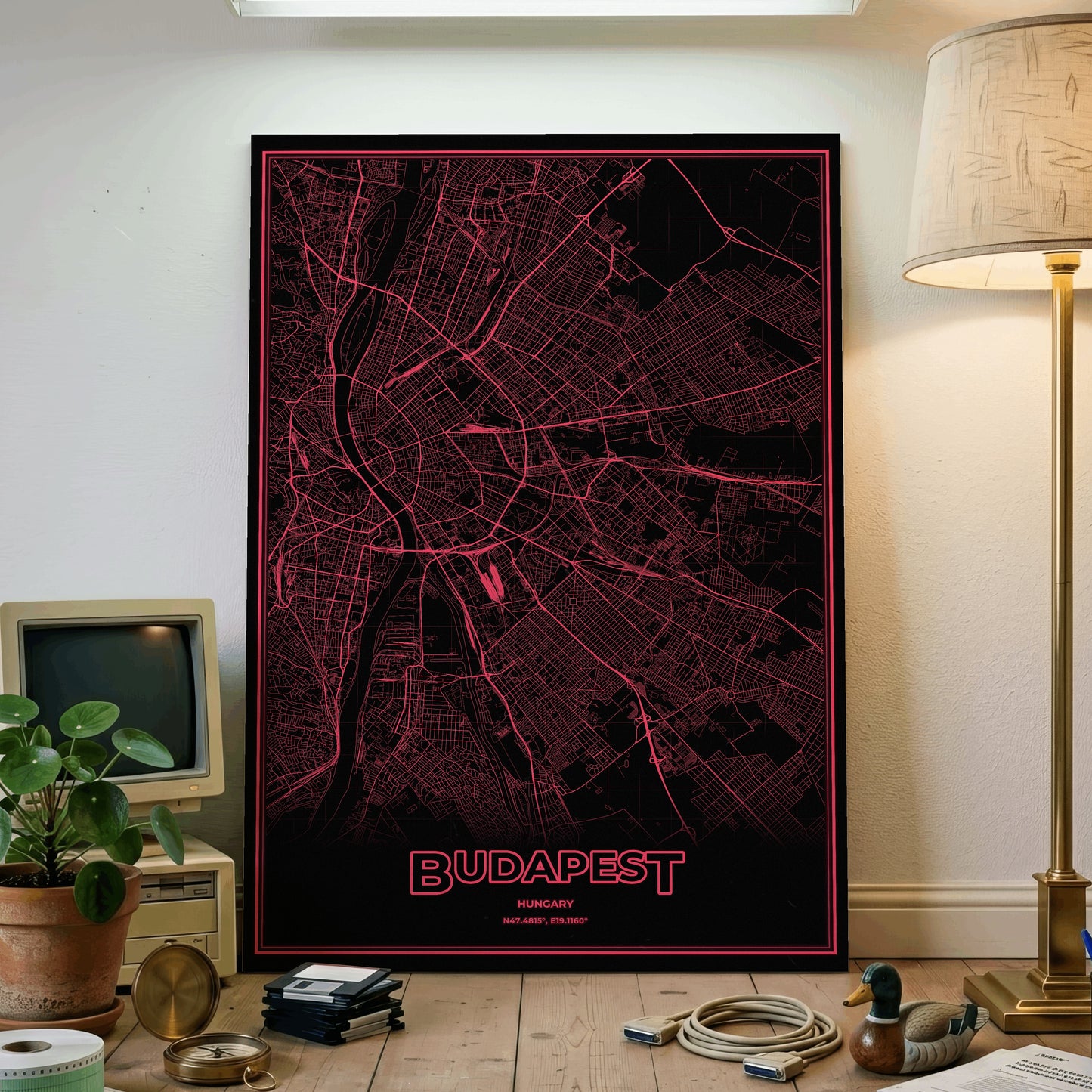 Budapest Phosphor Map Poster - System Alert