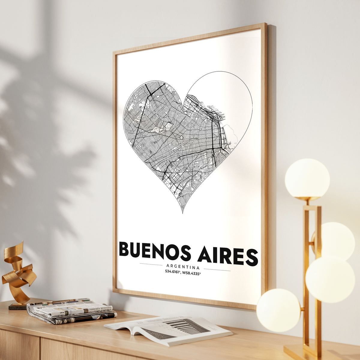 Buenos Aires Heart Map Poster