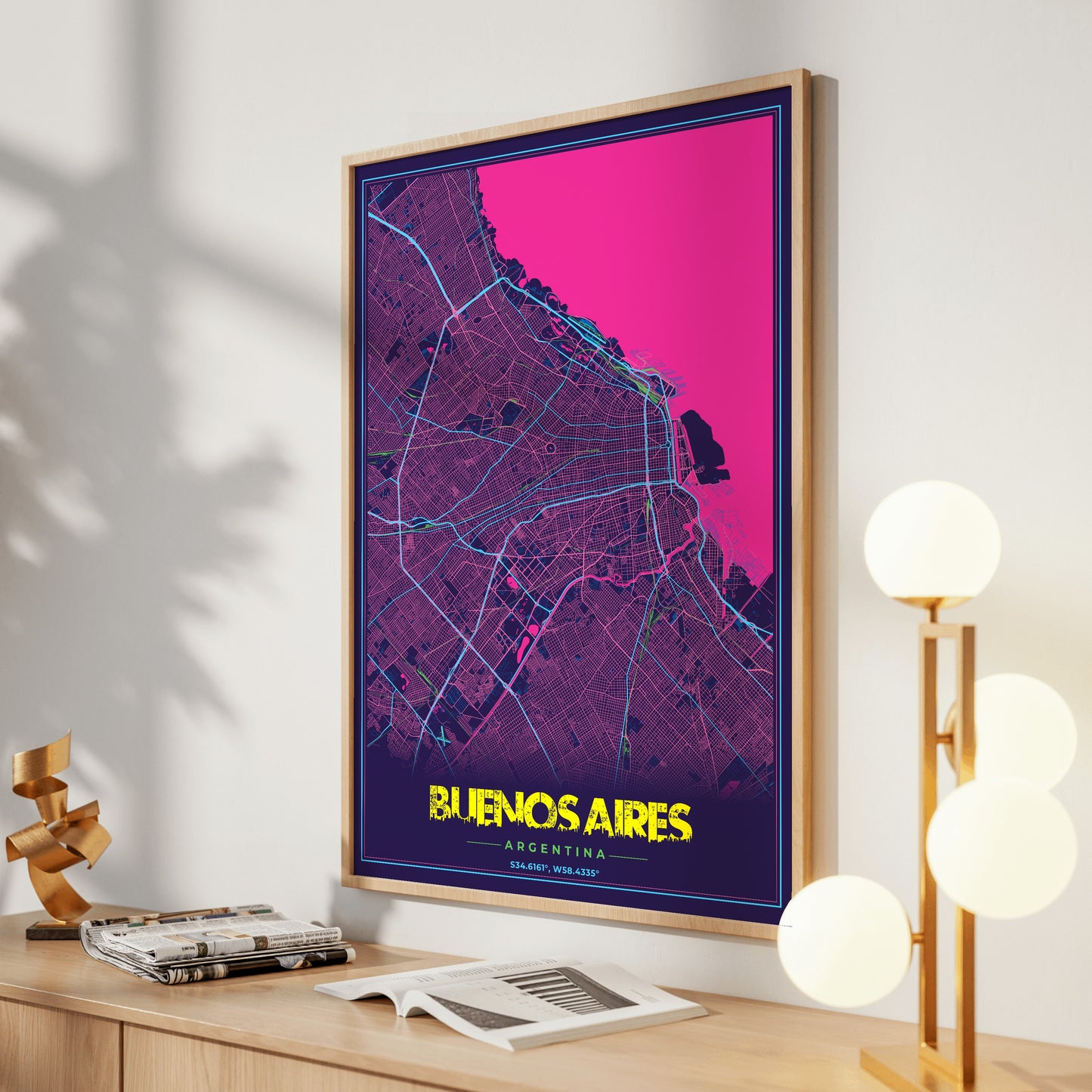 Buenos Aires Cyberpunk Map Poster