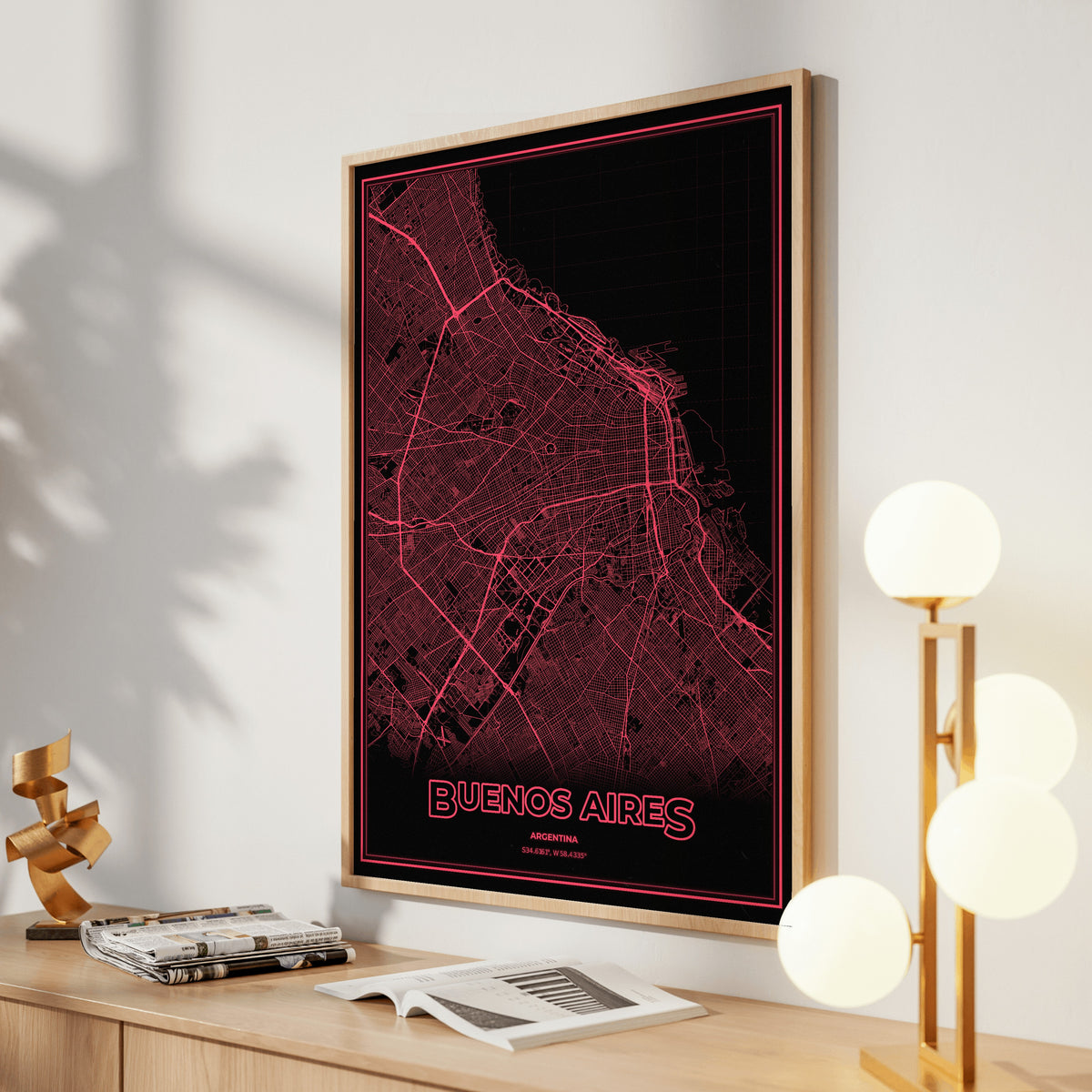 Buenos Aires Phosphor Map Poster - System Alert