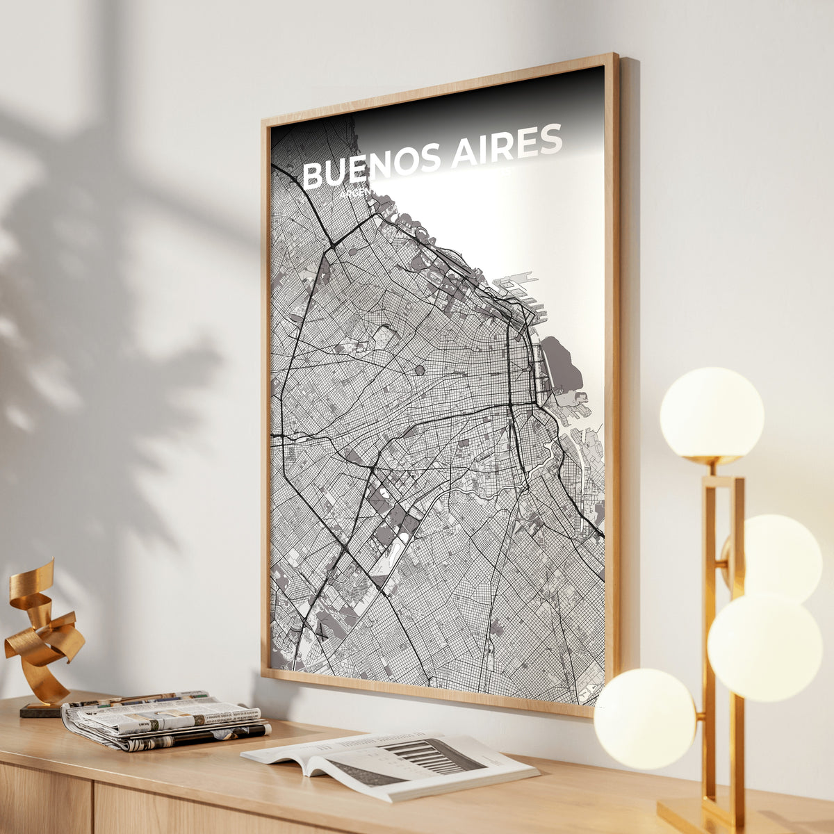 Buenos Aires Ash Map Poster