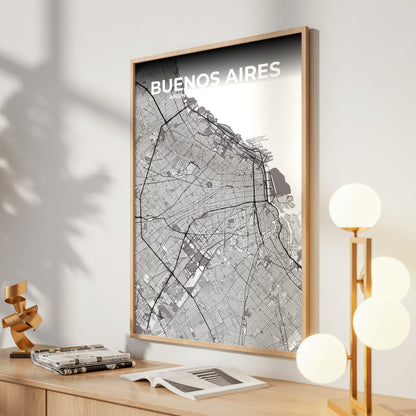 Buenos Aires Ash Map Poster