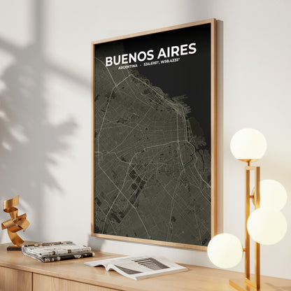 Buenos Aires Sable Map Poster