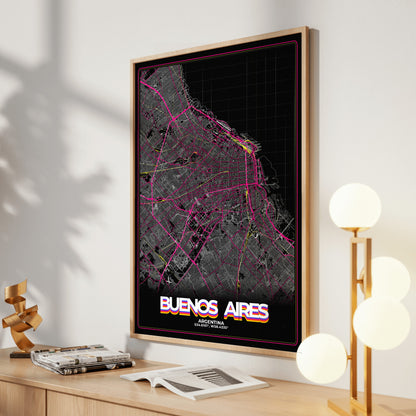 Buenos Aires Retro Map Poster