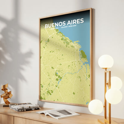 Buenos Aires Fern Map Poster